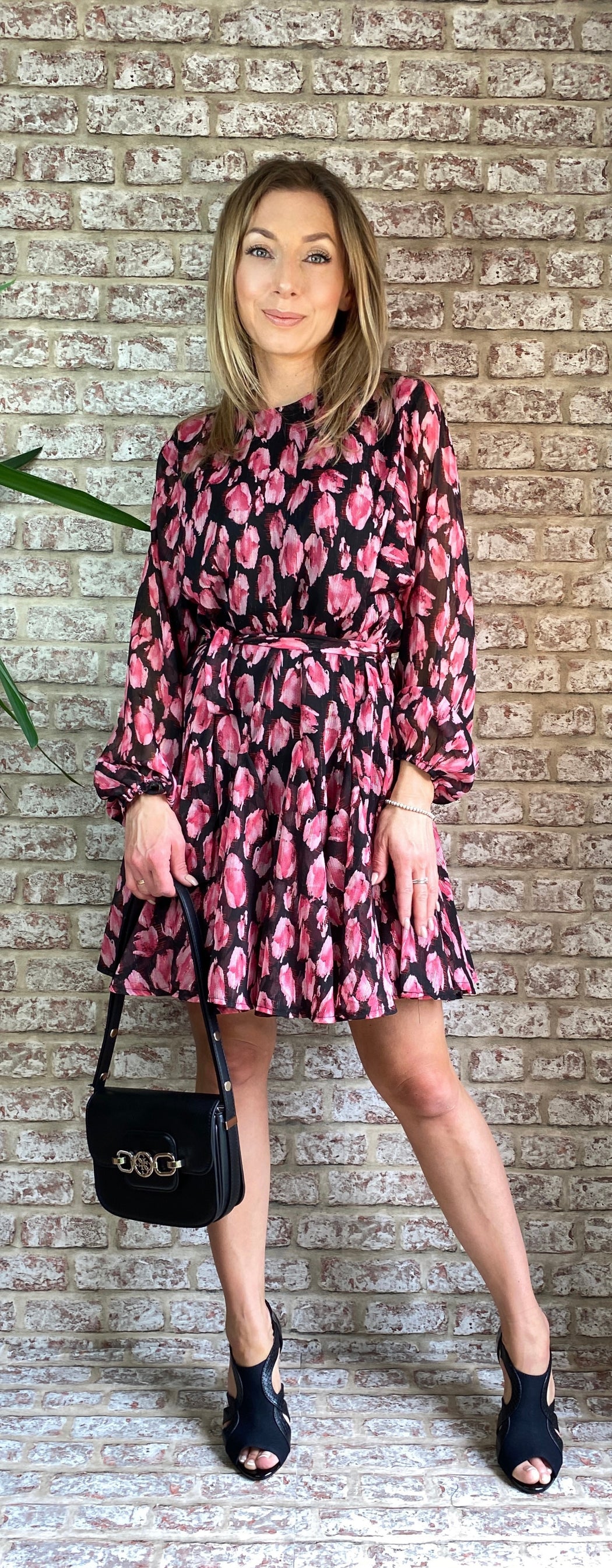 Black red Ivivi floral dress