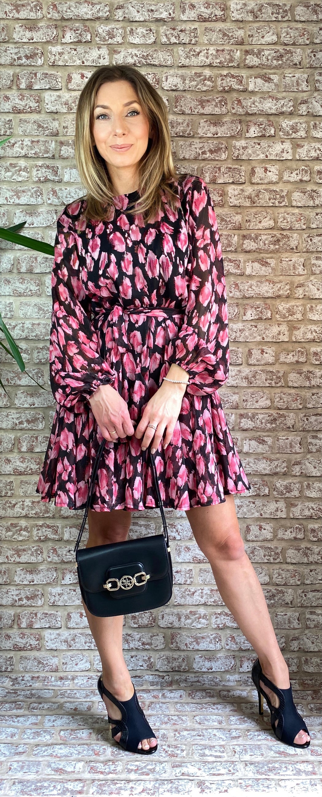 Black red Ivivi floral dress