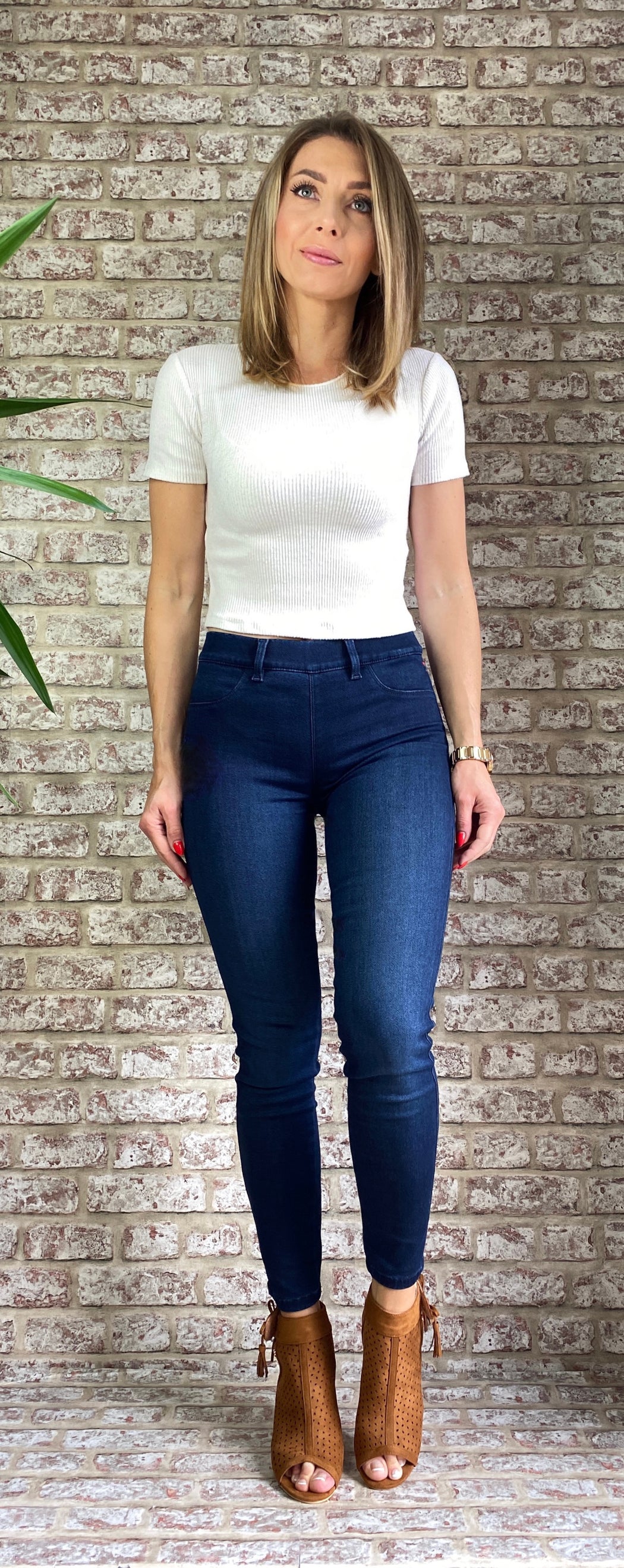 125235 salsa sale Push Up Wonder  dark indigo medium-waisted capri jeggings