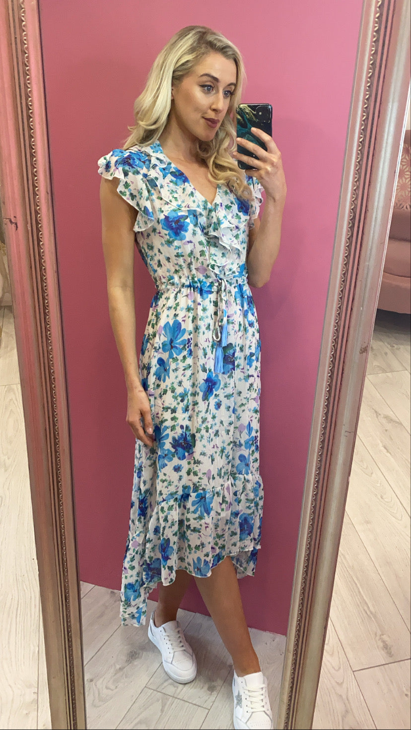 Kate 3516 blue green floral dress