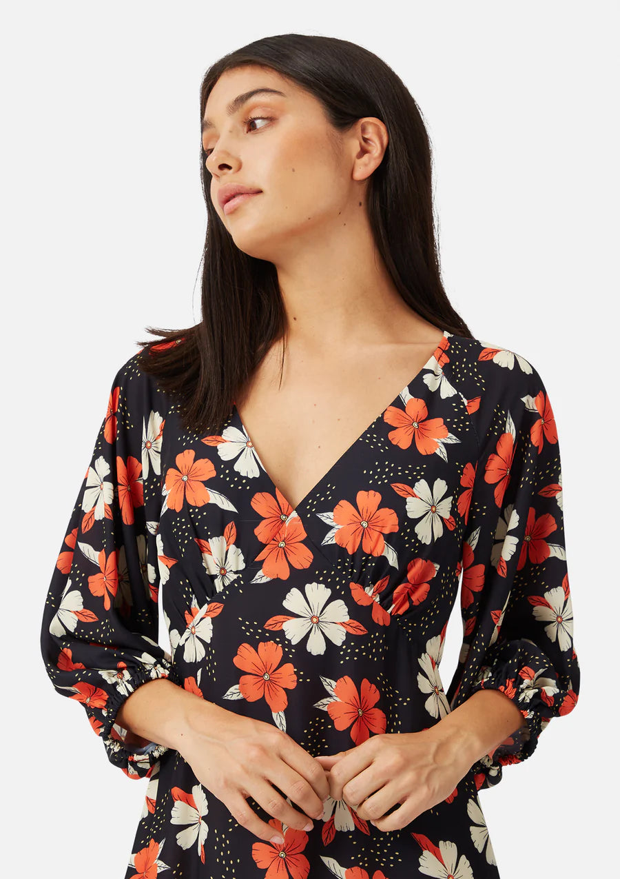 Traffic people Gloria black floral dress