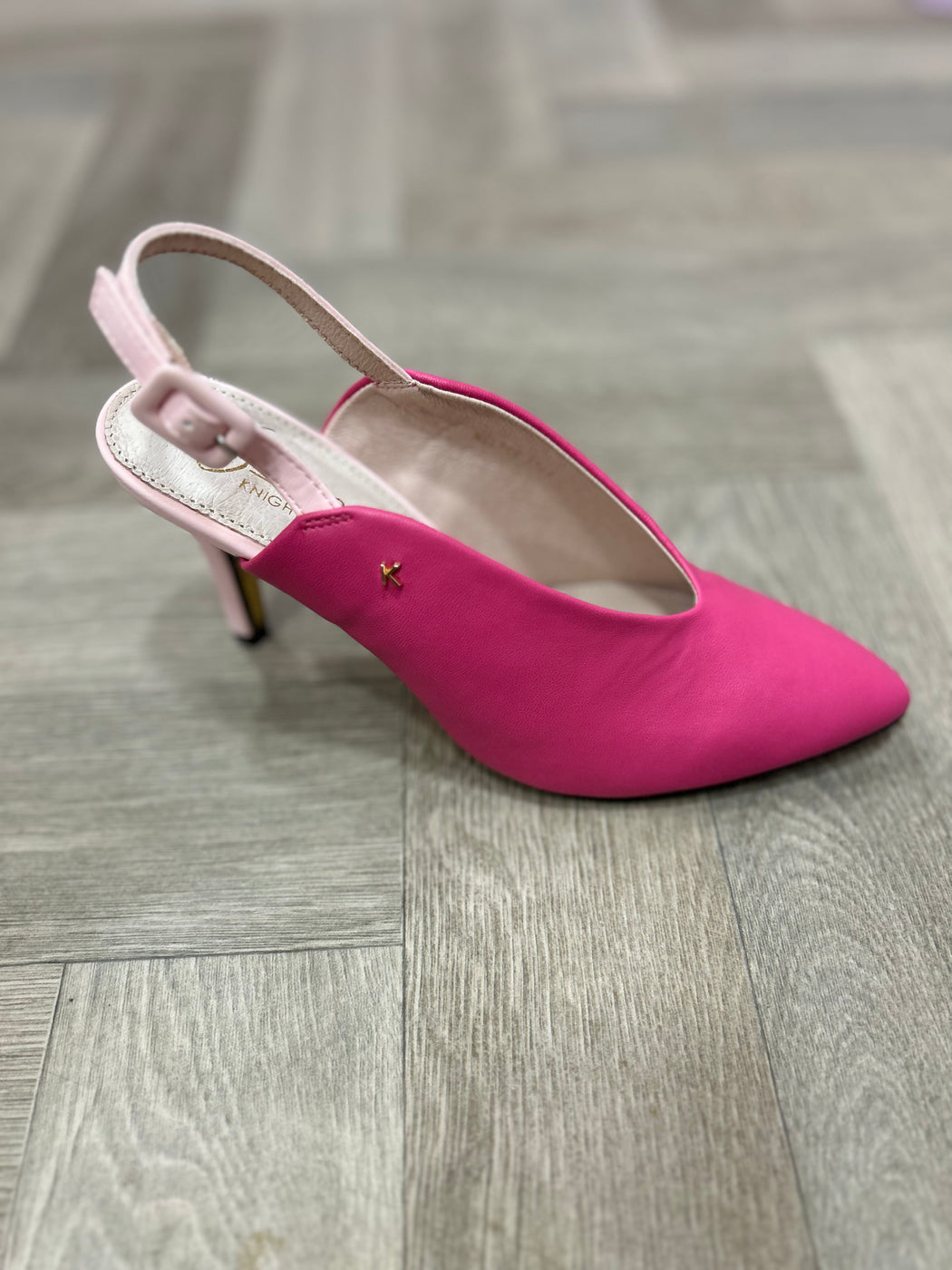 Magenta slide melton heels