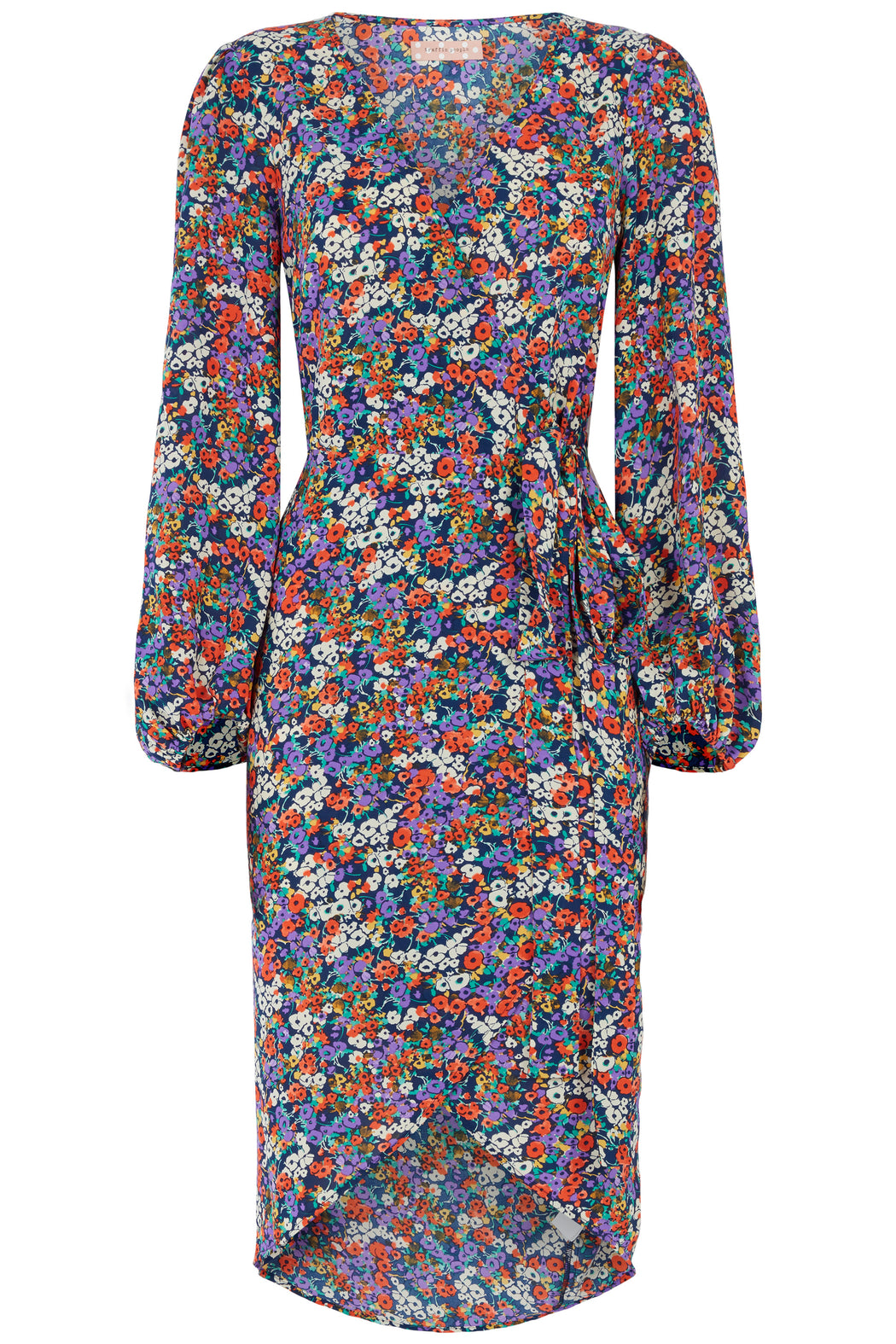 SHRIMP FLORAL DITZY MIDI DRESS traff sale