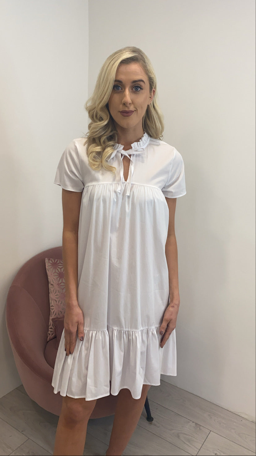 Jules white midi dress