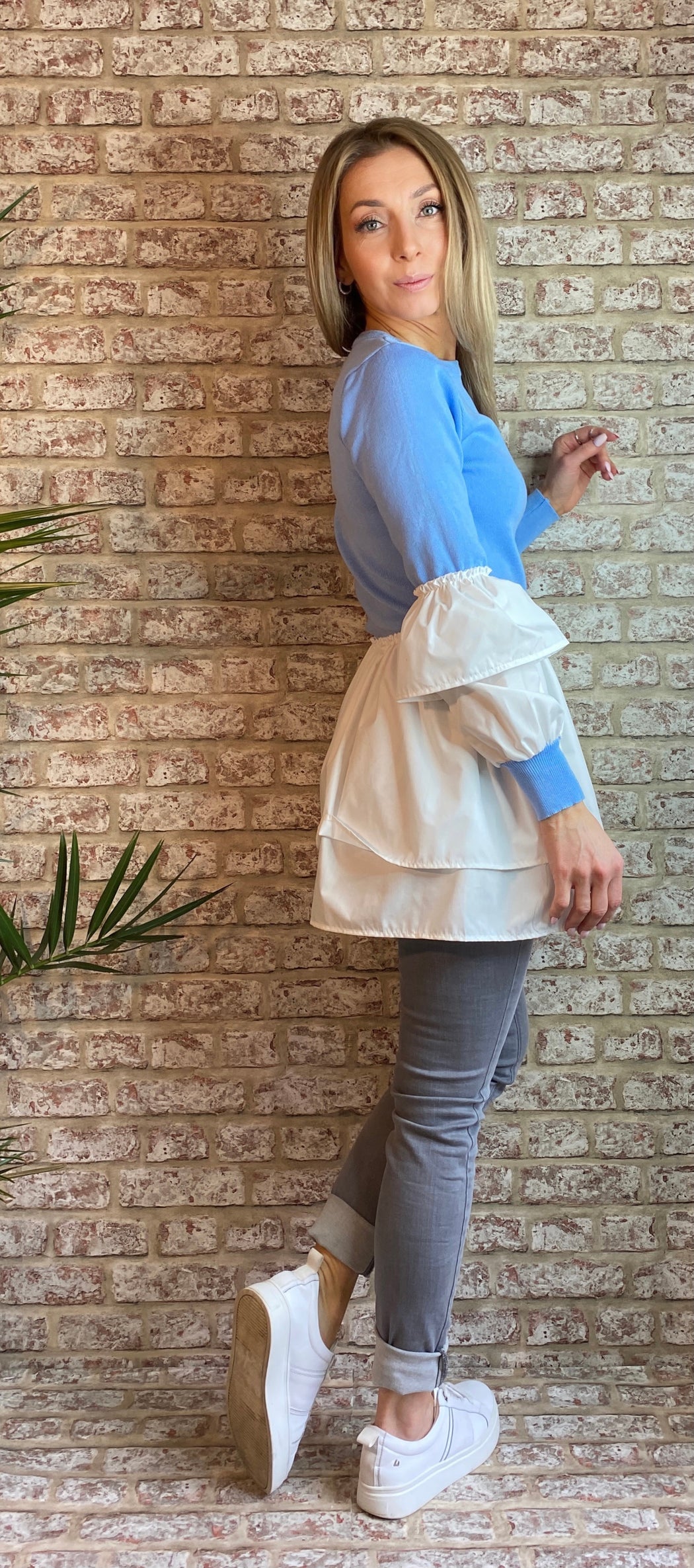Jessica Blue peplum hem  Knit