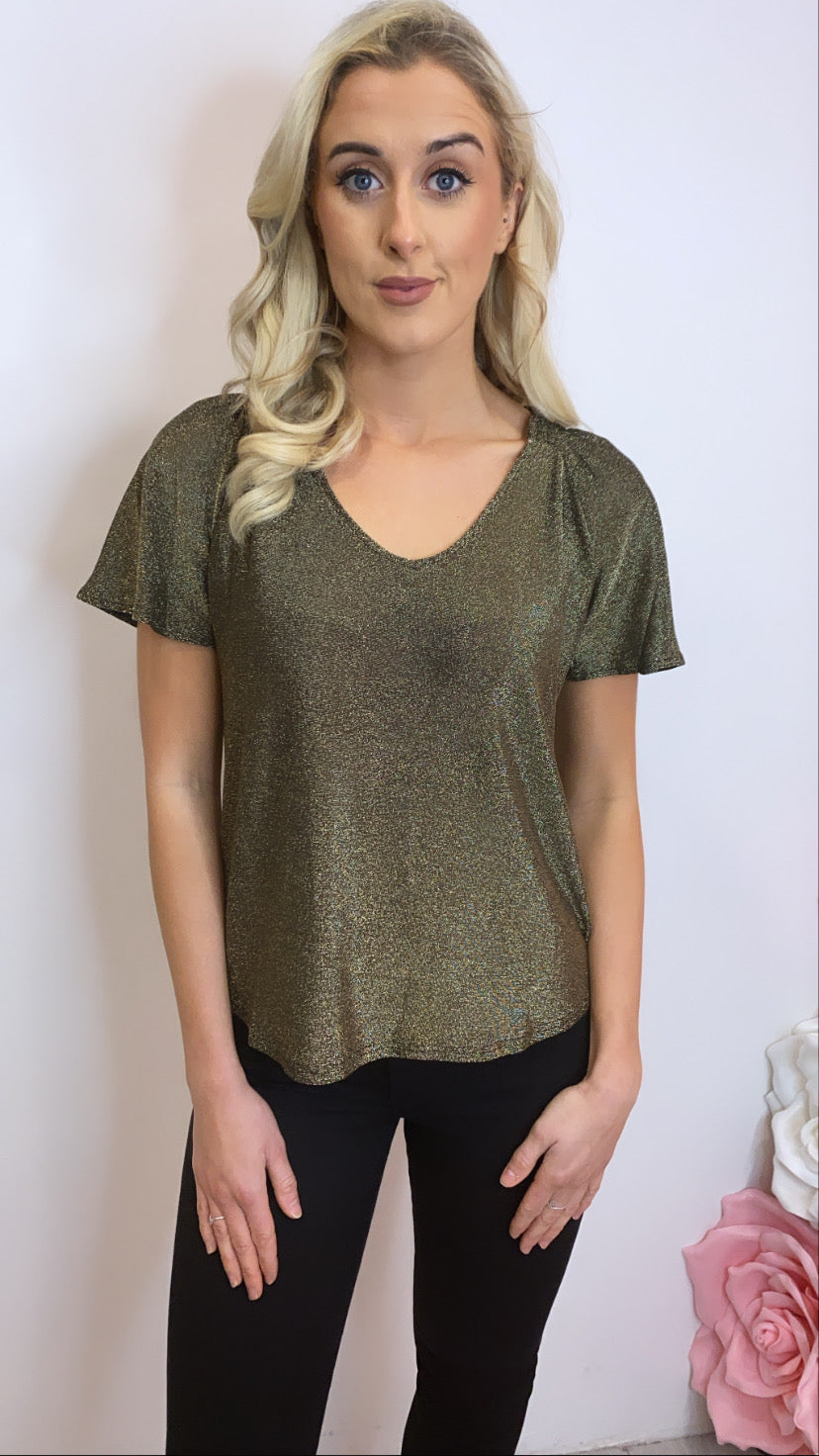 Gold Ava lurex top rr