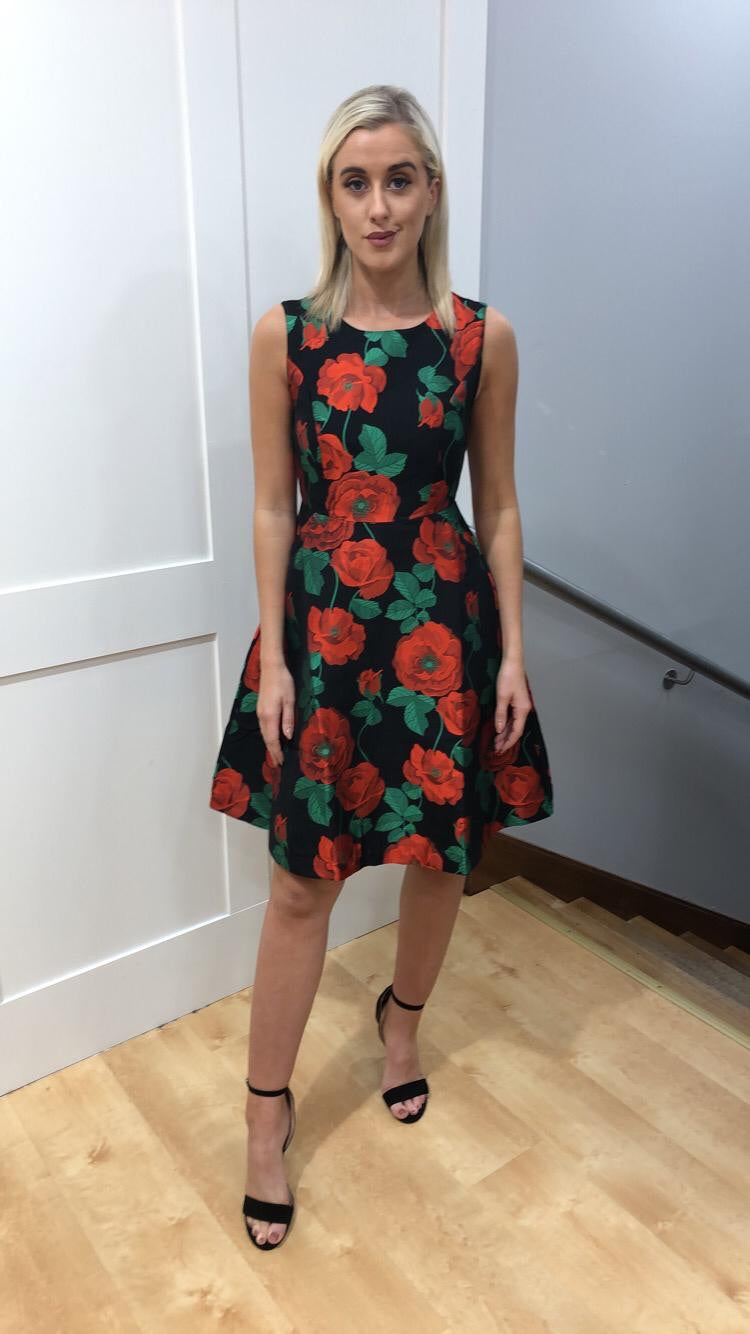 Multi Jacquard Rose Dress