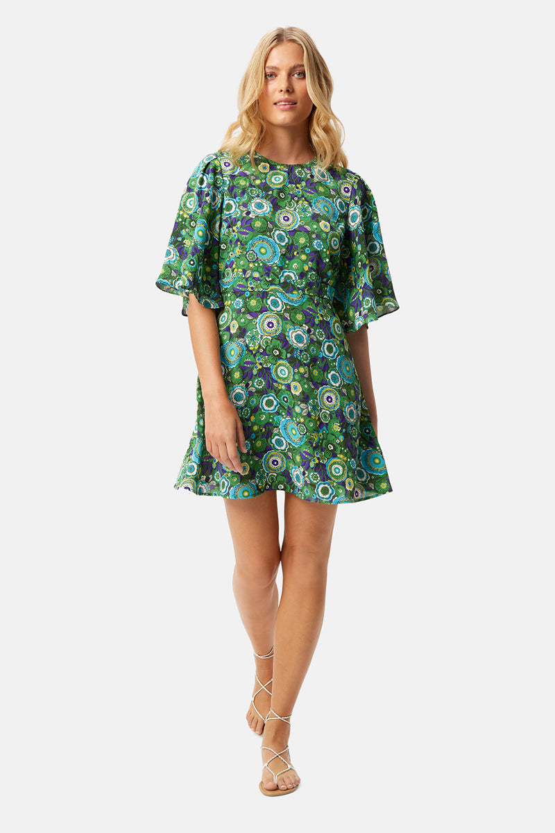 Green print Misty traffic dress