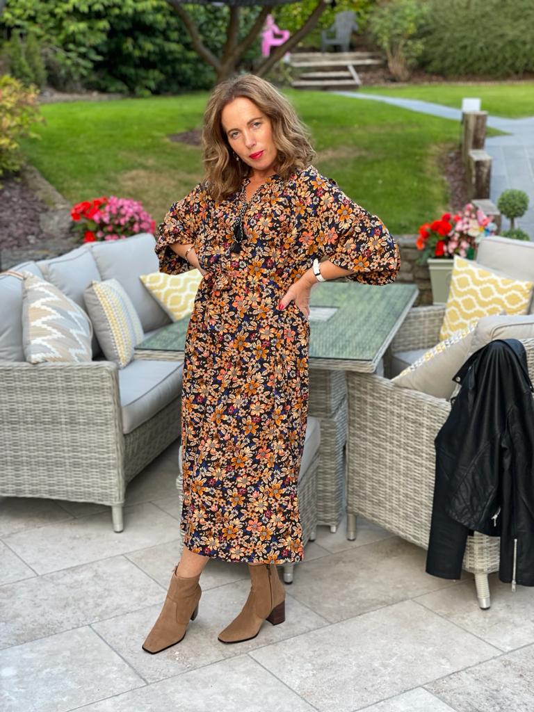 Drew traffic black print dress sale