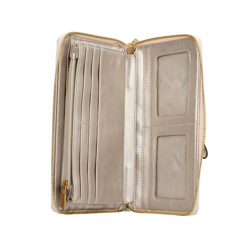 Nerina peach floral organiser wallet