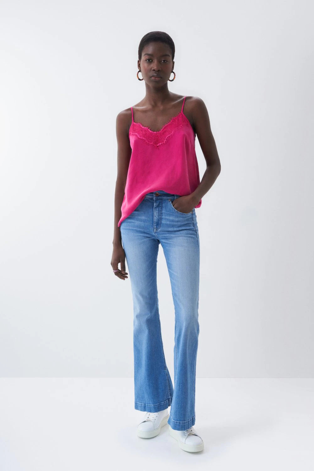 122861 salsa pink cami with lace sale