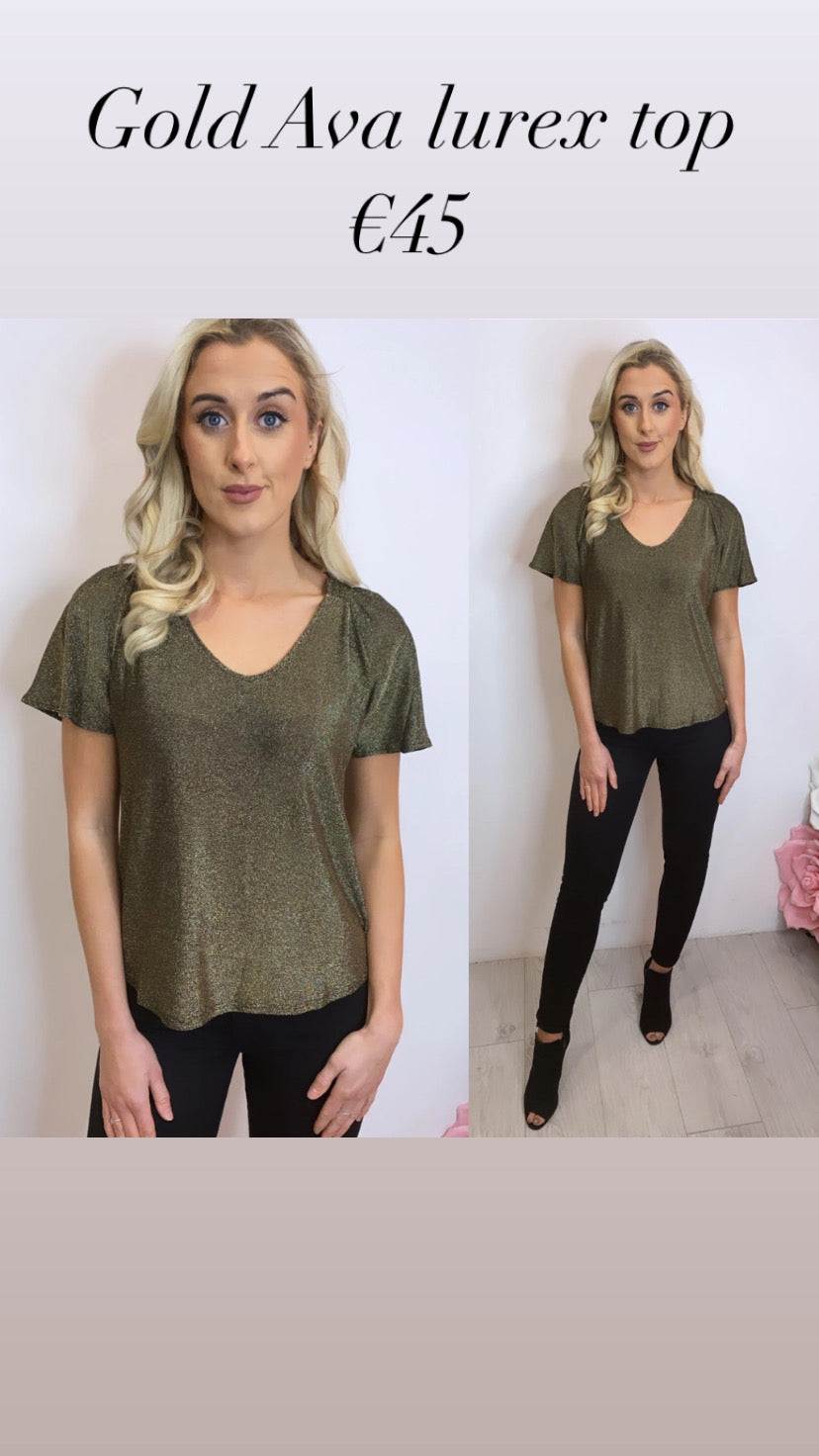 Gold Ava lurex top rr