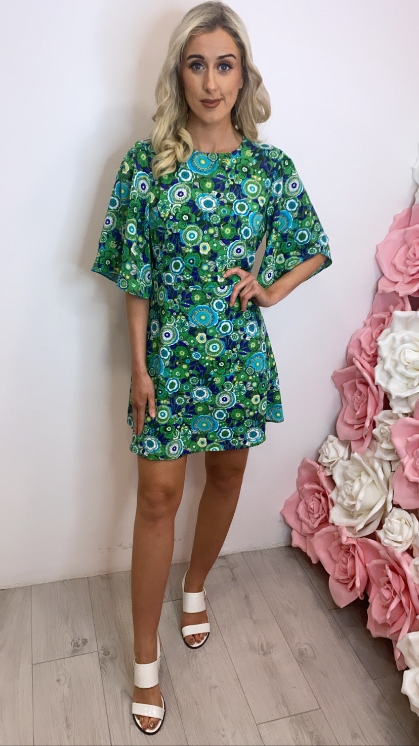 Green print Misty traffic dress