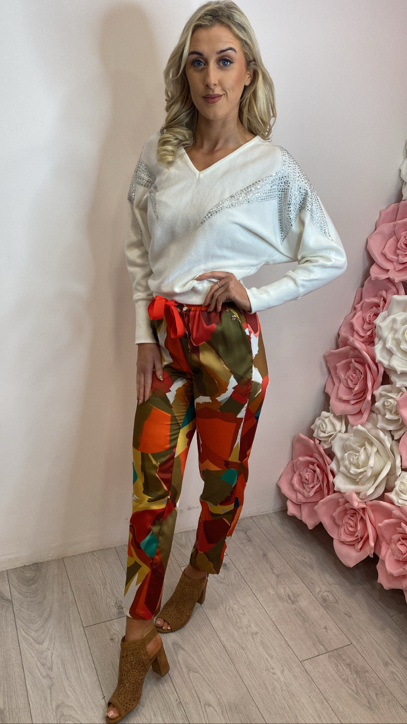 Astratto 3953 sale fly girl print trousers