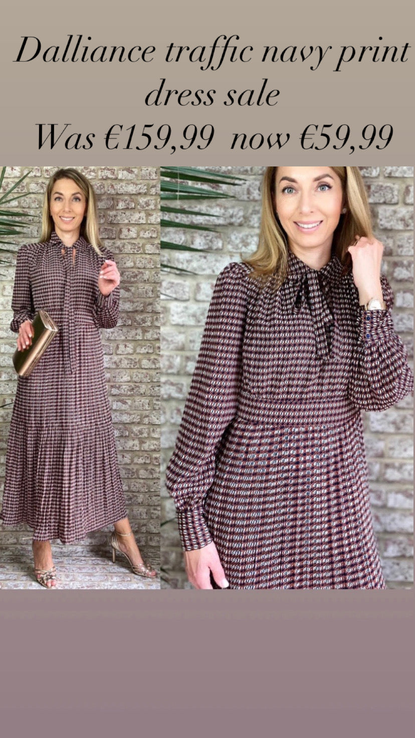 Dalliance traffic navy print dress sale