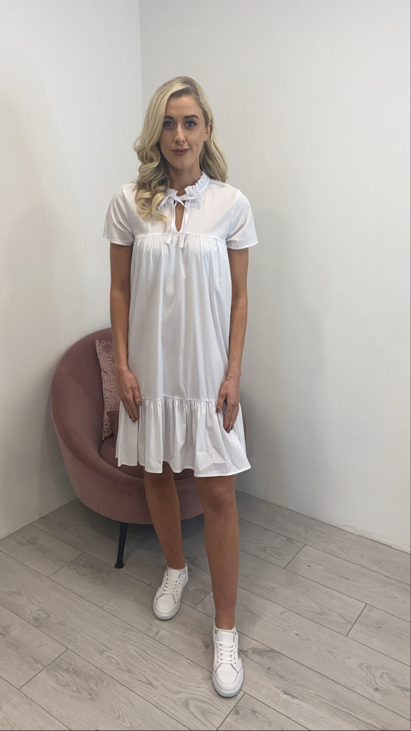 Jules white midi dress