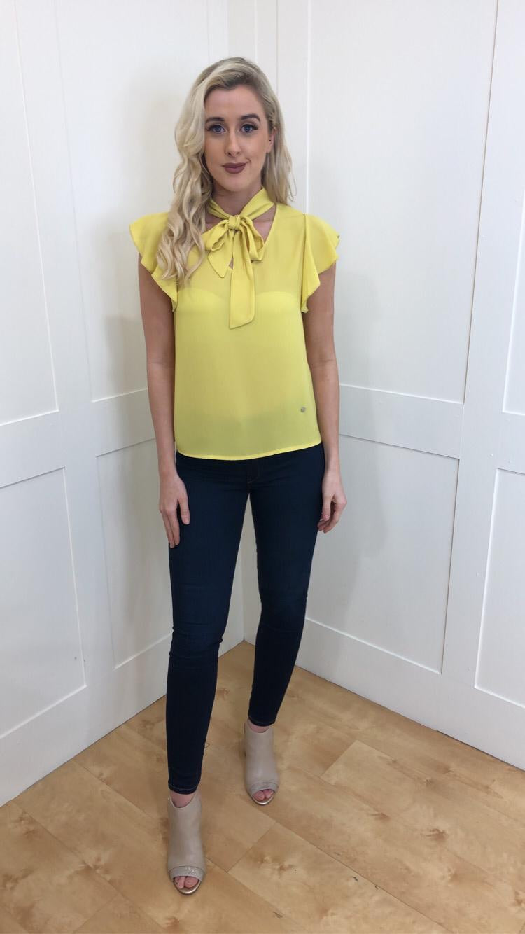 Hayley Yellow Bow Blouse sale
