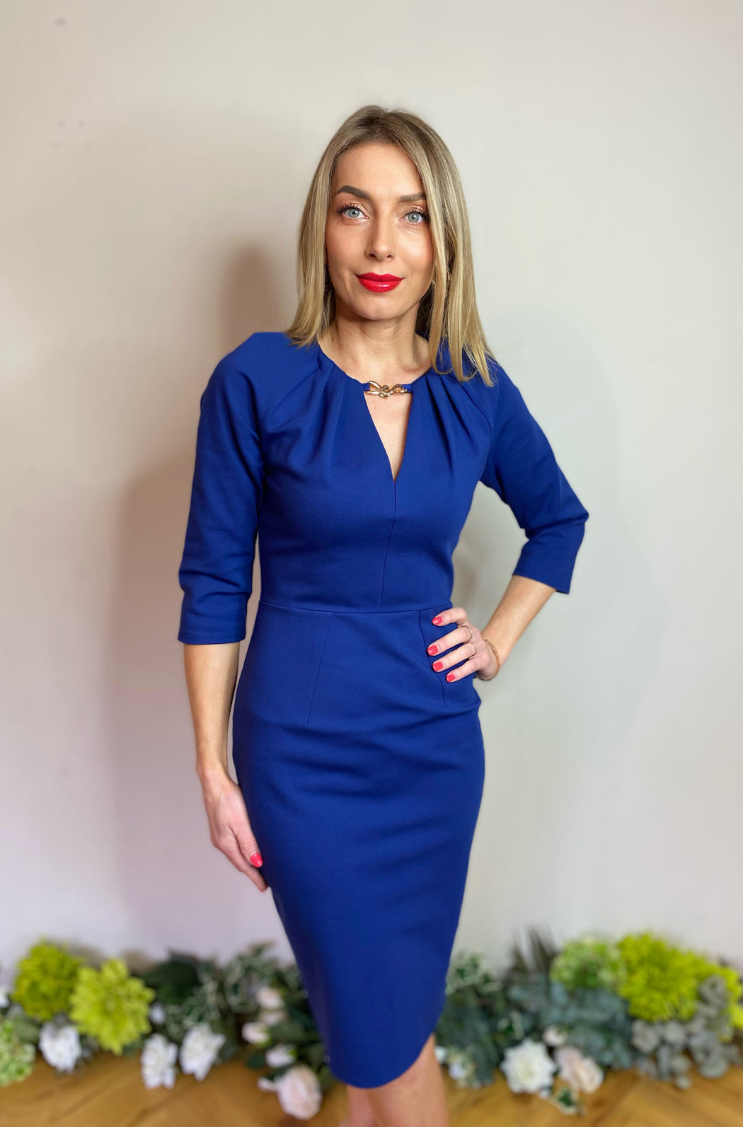 Jd9209 NAVY BLUE PENCIL DRESS