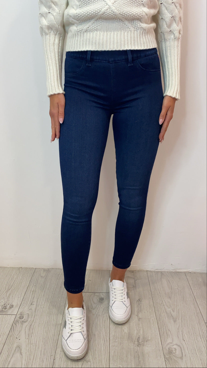 125235 salsa sale Push Up Wonder  dark indigo medium-waisted capri jeggings