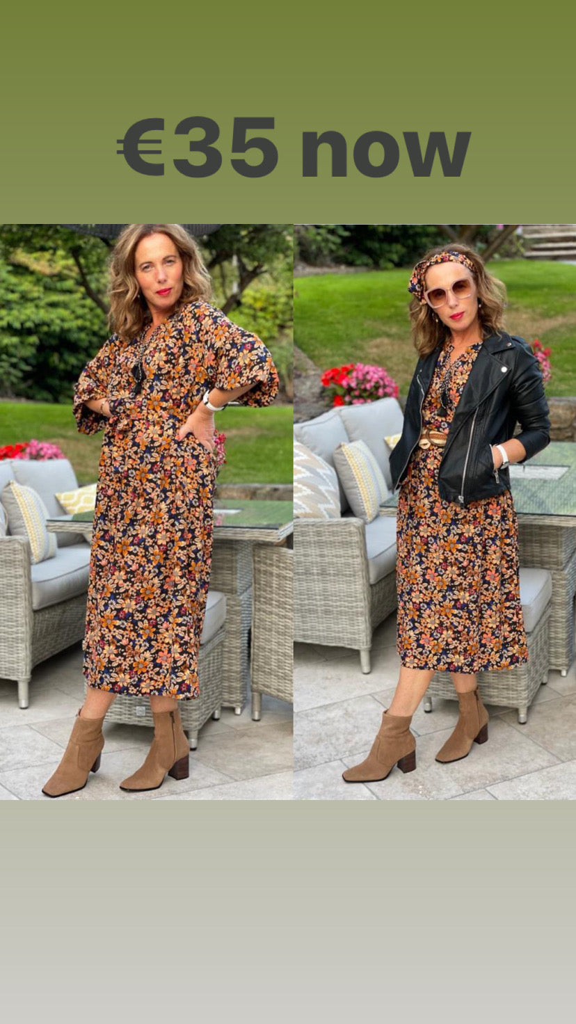 Drew traffic black print dress sale