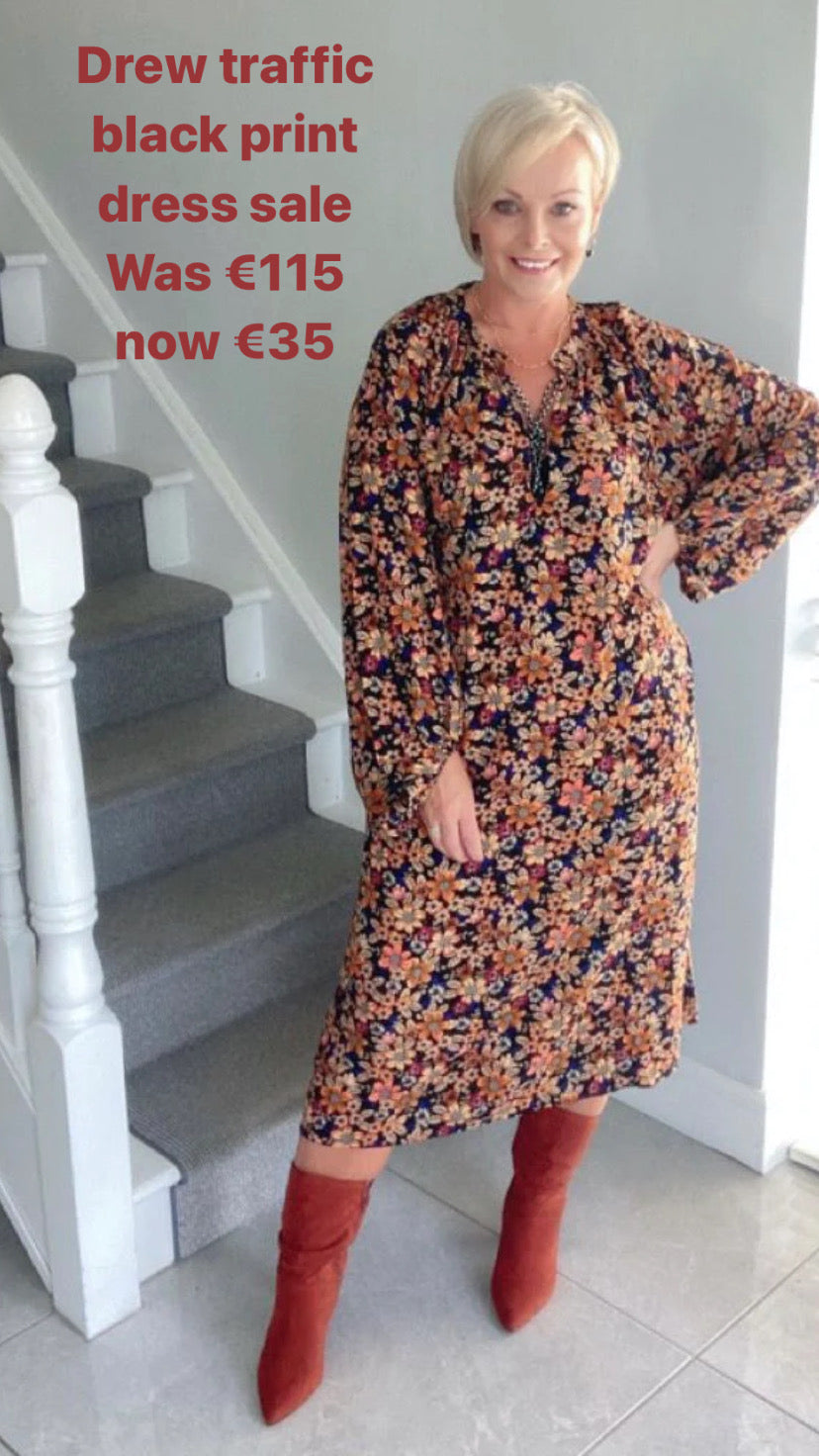 Drew traffic black print dress sale