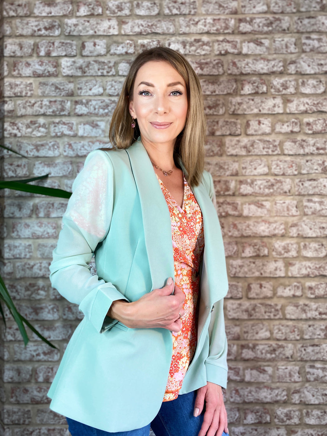 Ophelia orange Tie Side Wrap Top Orange Floral GIM sale