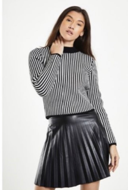 Gh0036 glam black pu skirt