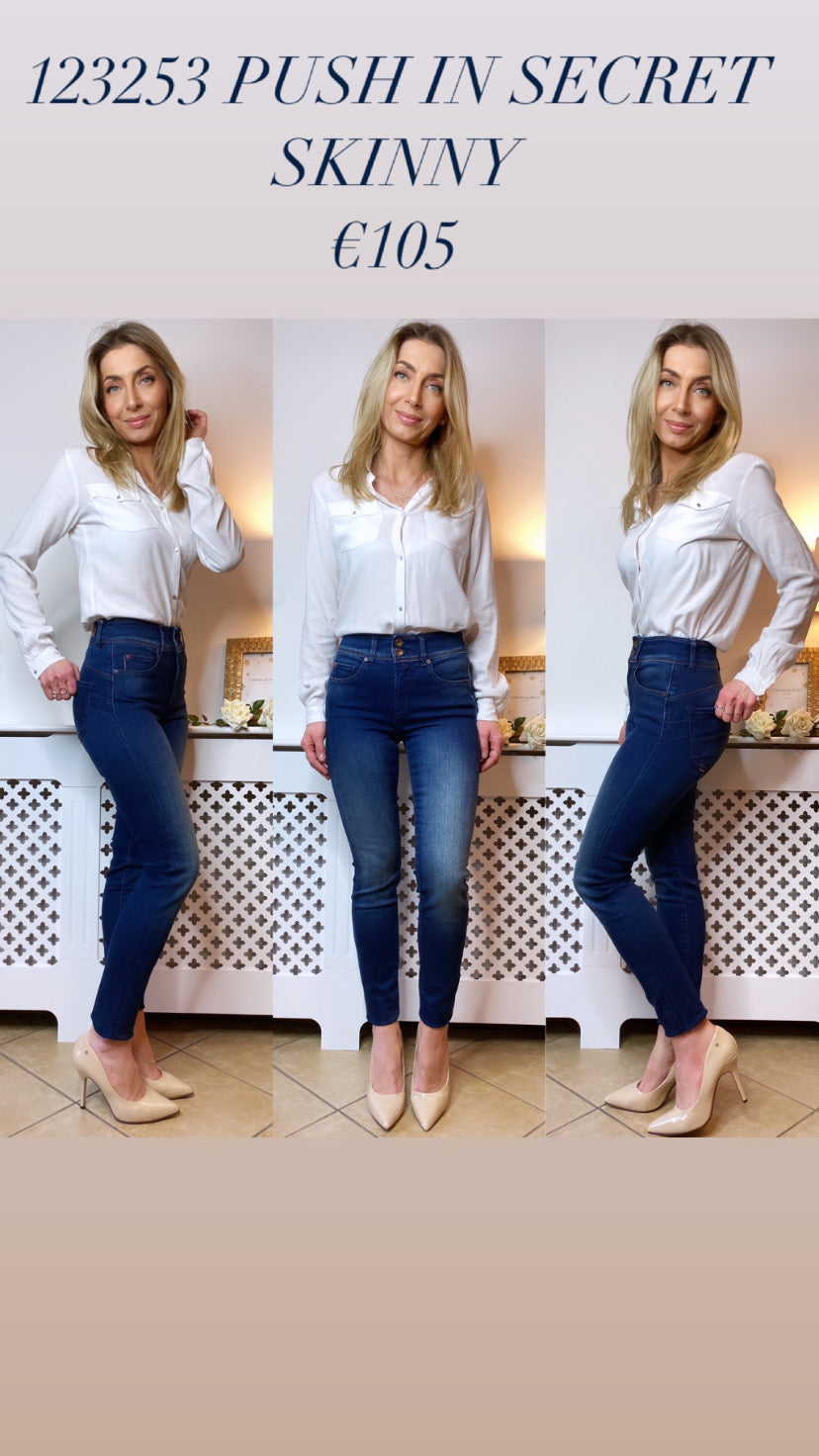 123253 PUSH IN SECRET SKINNY DARK JEANS