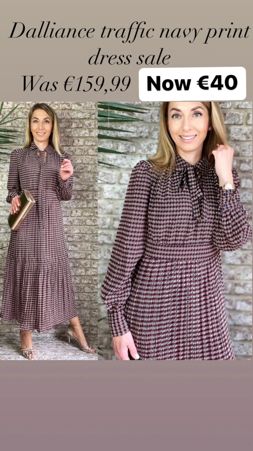 Dalliance traffic navy print dress sale