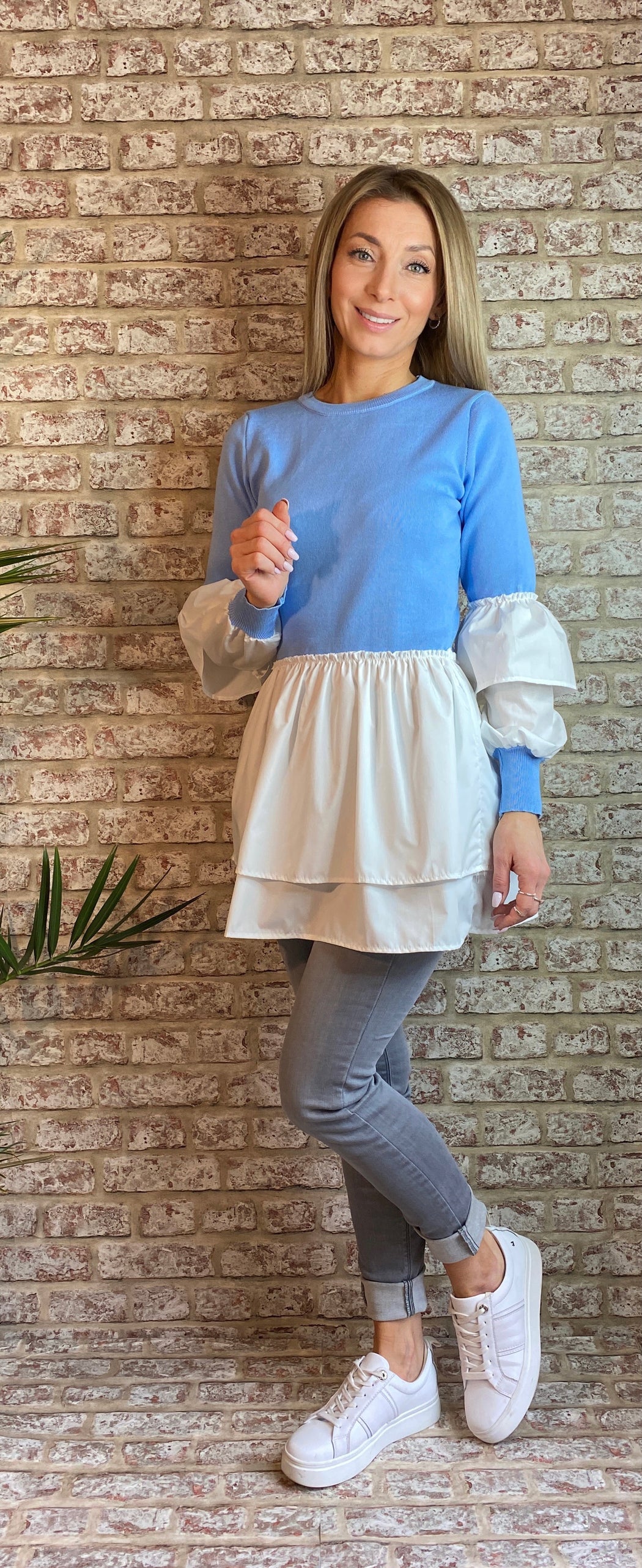 Jessica Blue peplum hem  Knit