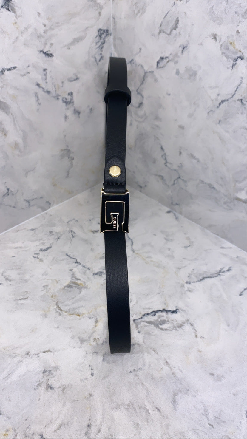 BW7577LEA15 Black guess logo g belt