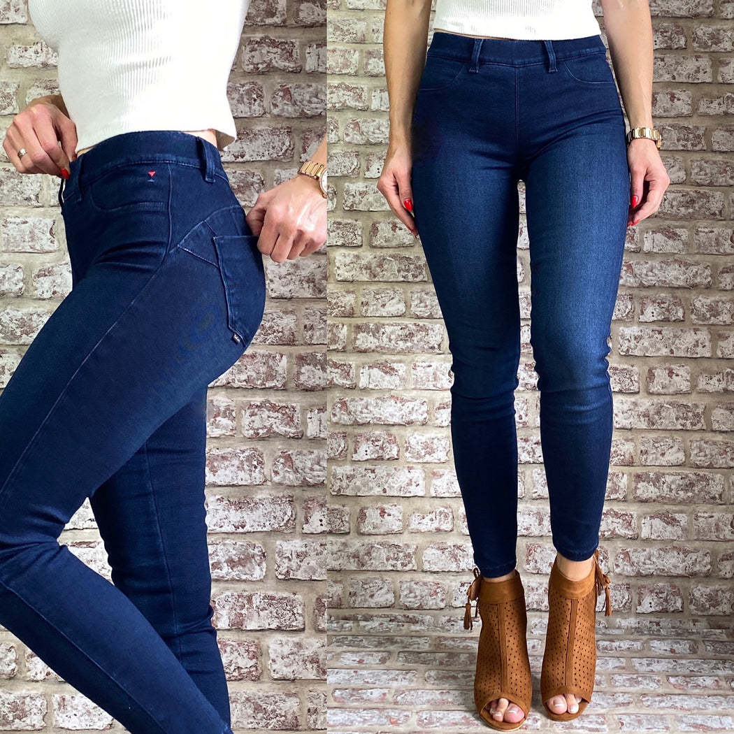 125235 salsa sale Push Up Wonder  dark indigo medium-waisted capri jeggings