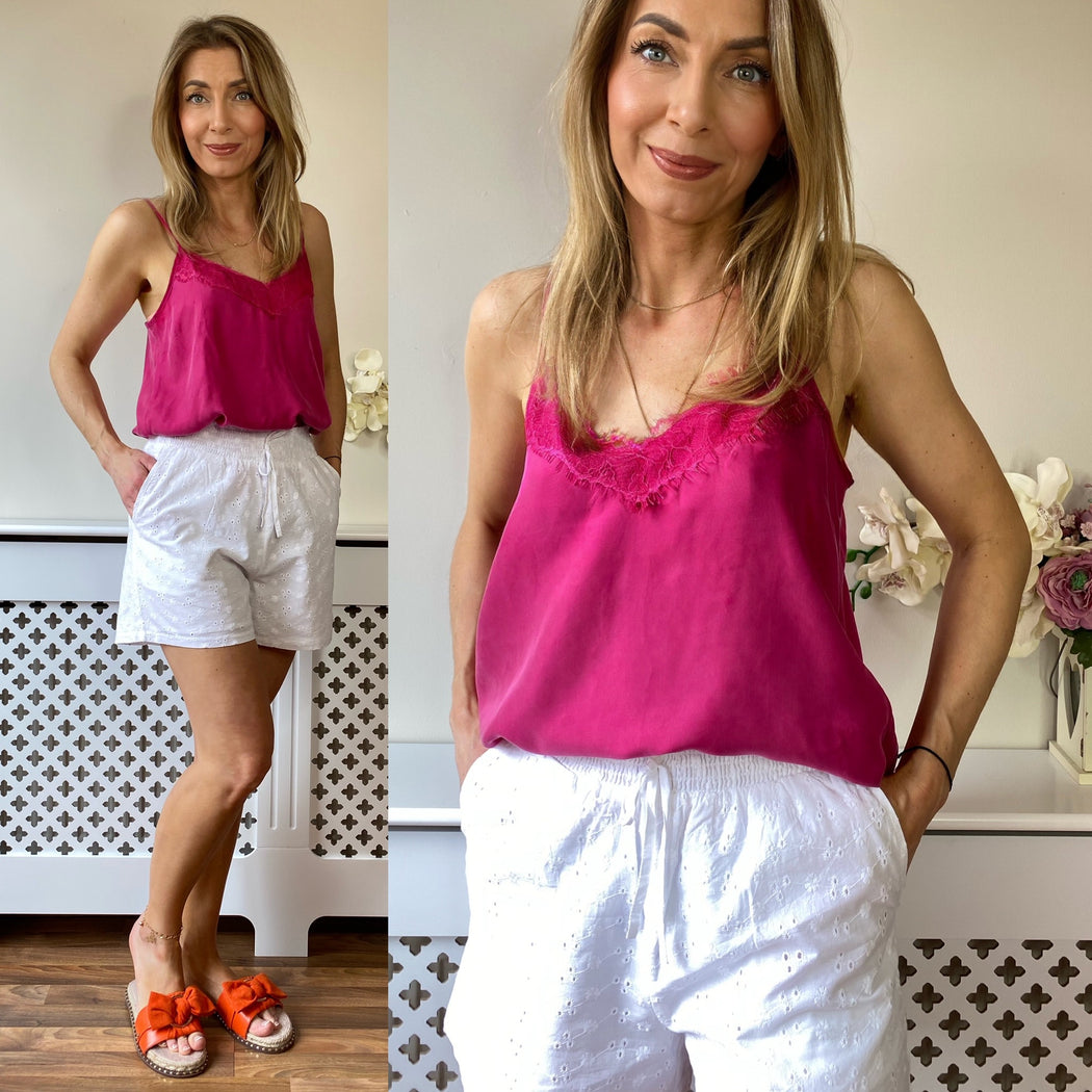 122861 salsa pink cami with lace sale
