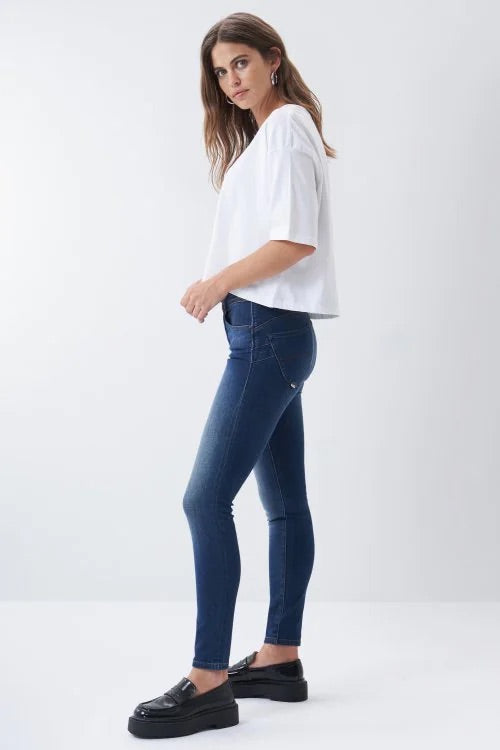 123253 PUSH IN SECRET SKINNY DARK JEANS