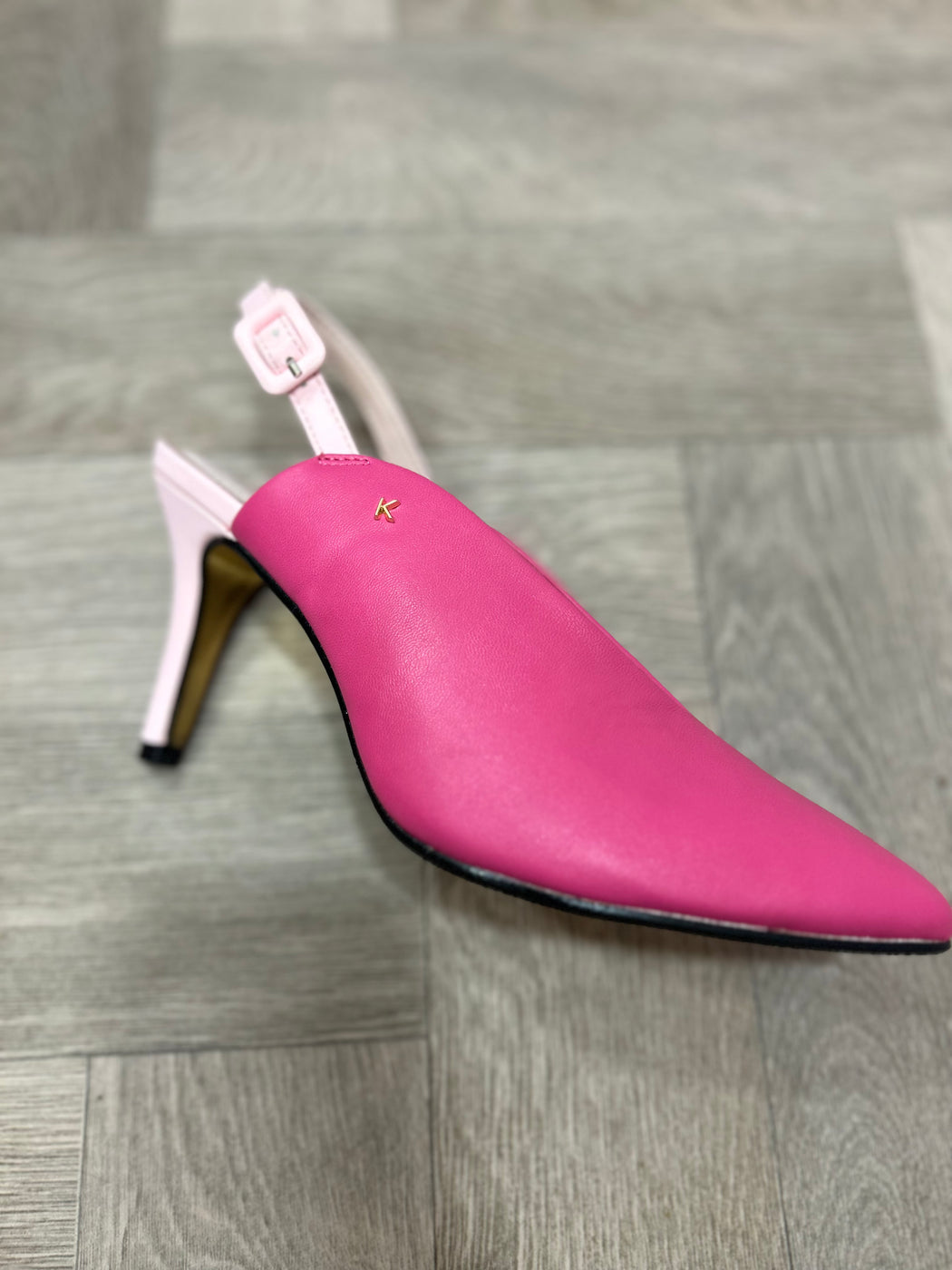 Magenta slide melton heels