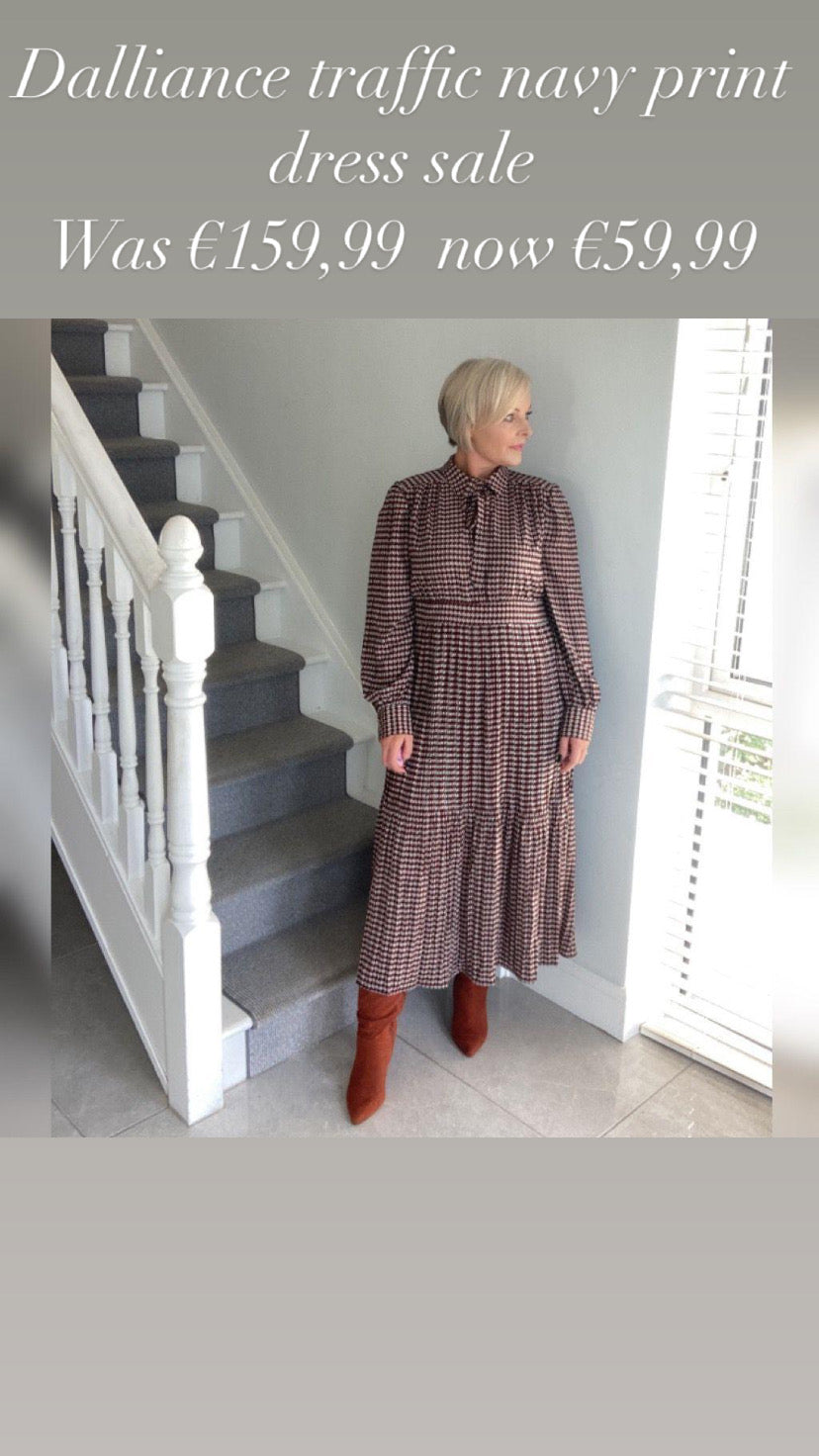 Dalliance traffic navy print dress sale