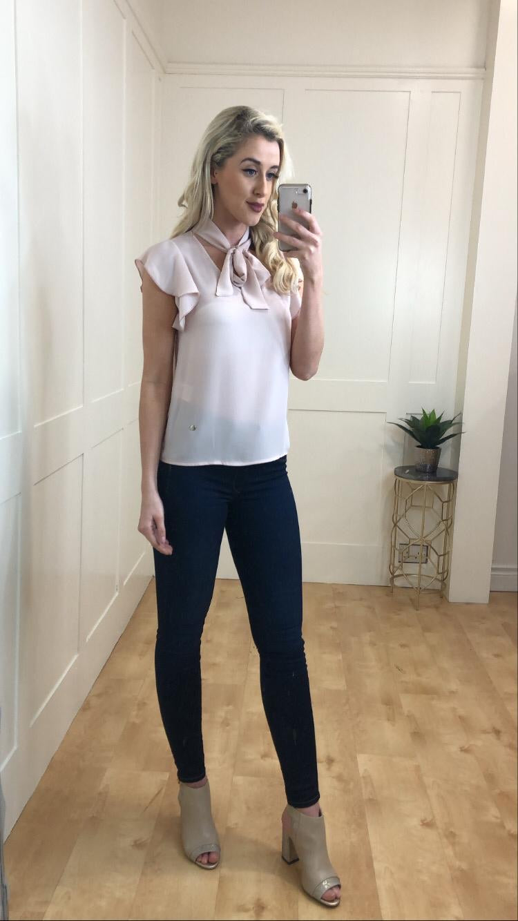 Hayley Blush Bow Blouse