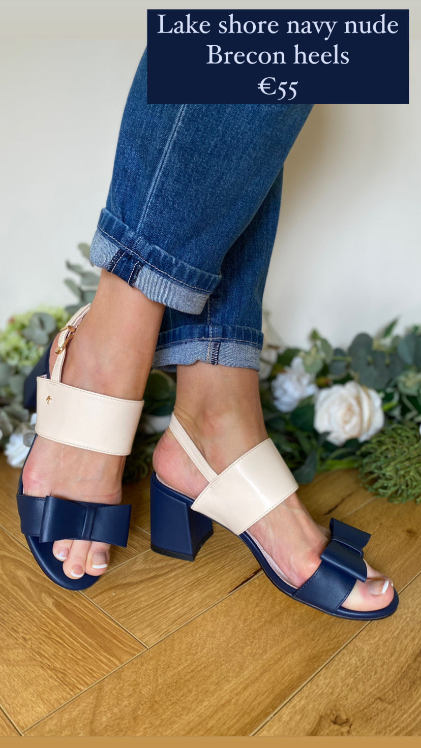 Brecon Lake shore navy nude  heels