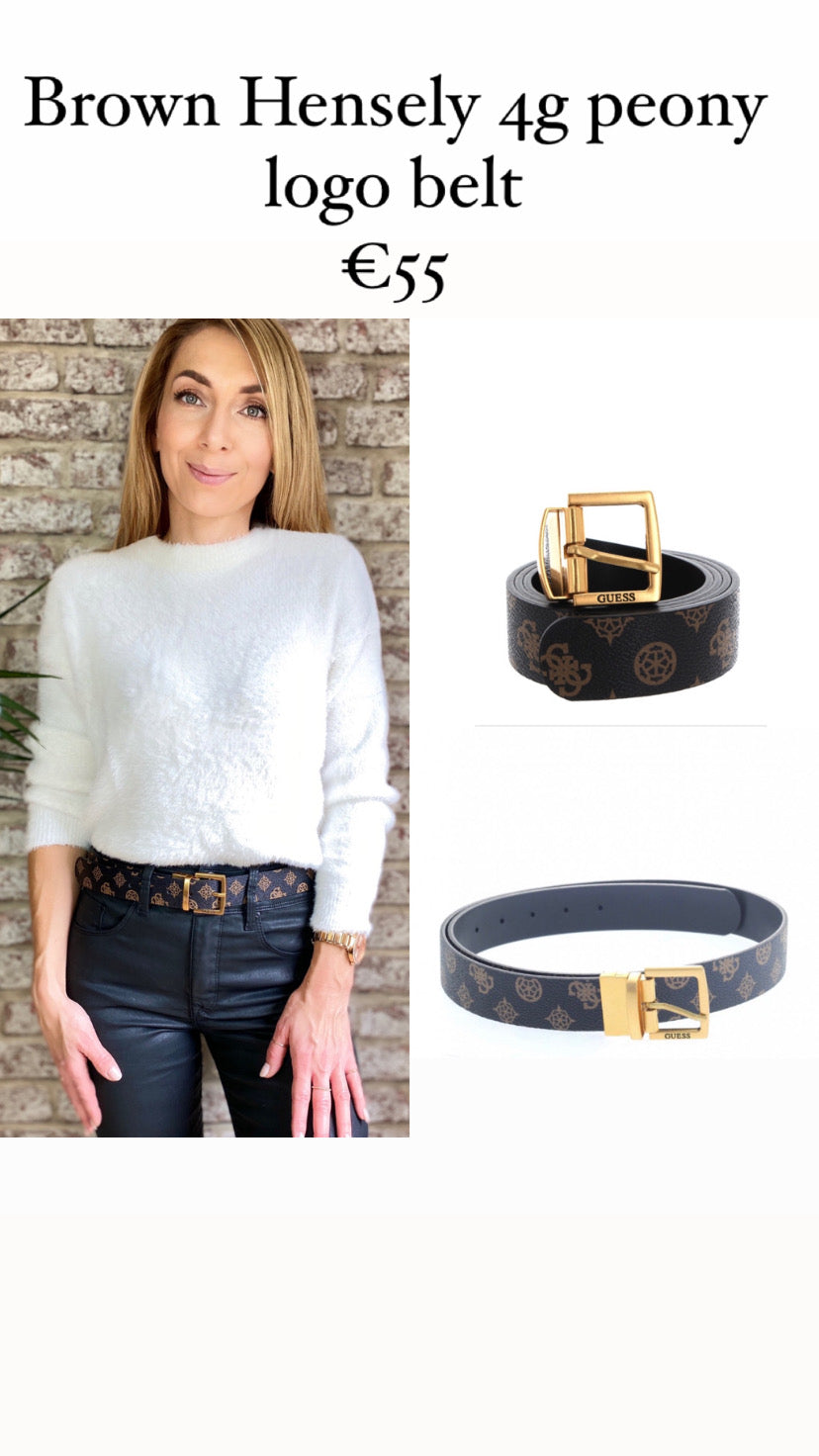 BW7548VIN35 Brown Hensely 4g peony logo belt