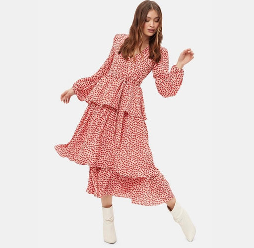 Nerve red traffic frill dress