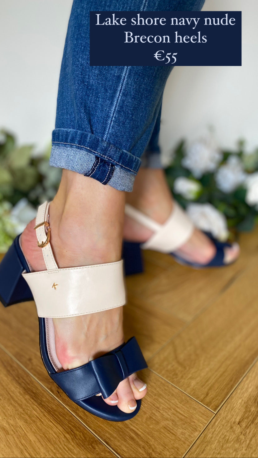 Brecon Lake shore navy nude  heels