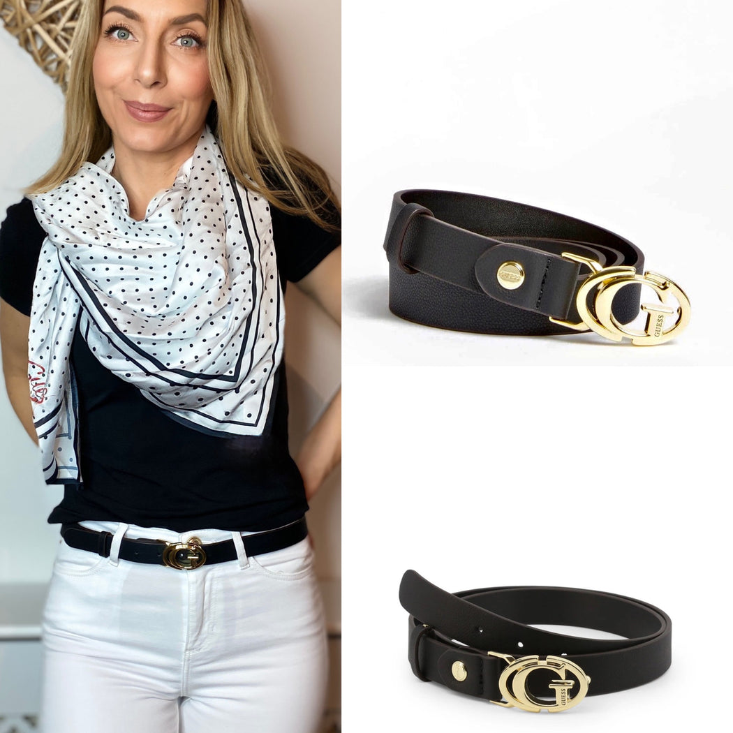 BW7590VIN25  Black pagina guess belt