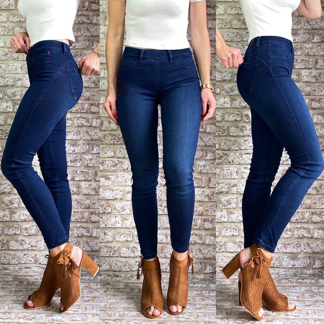 125235 salsa sale Push Up Wonder  dark indigo medium-waisted capri jeggings