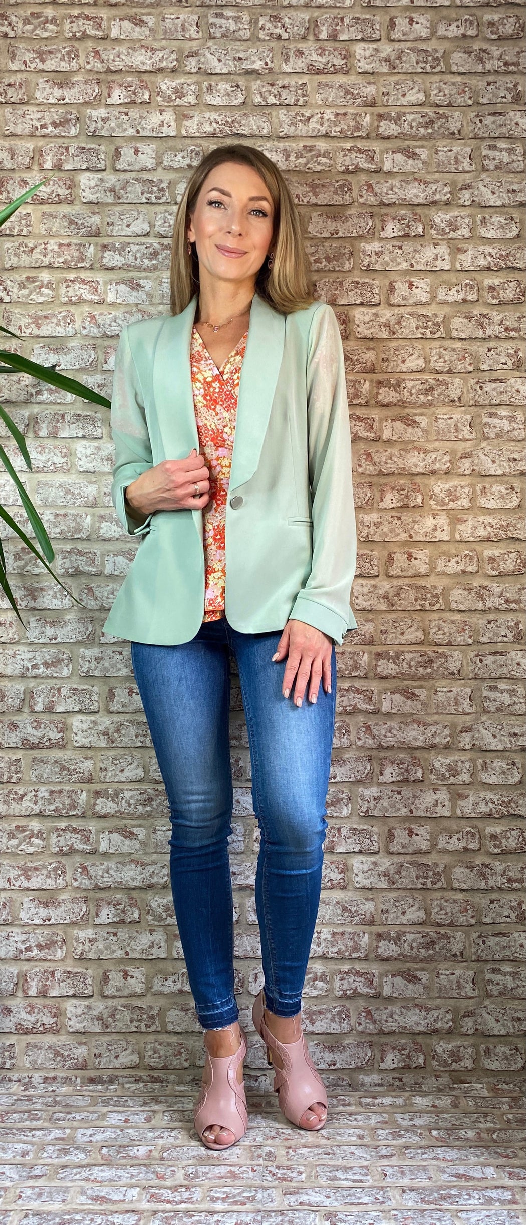 Ophelia orange Tie Side Wrap Top Orange Floral GIM sale