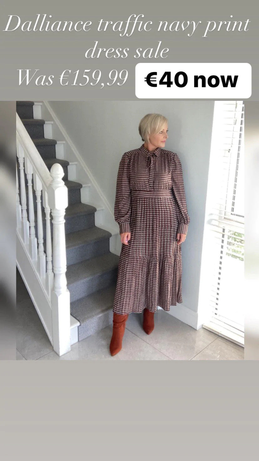 Dalliance traffic navy print dress sale