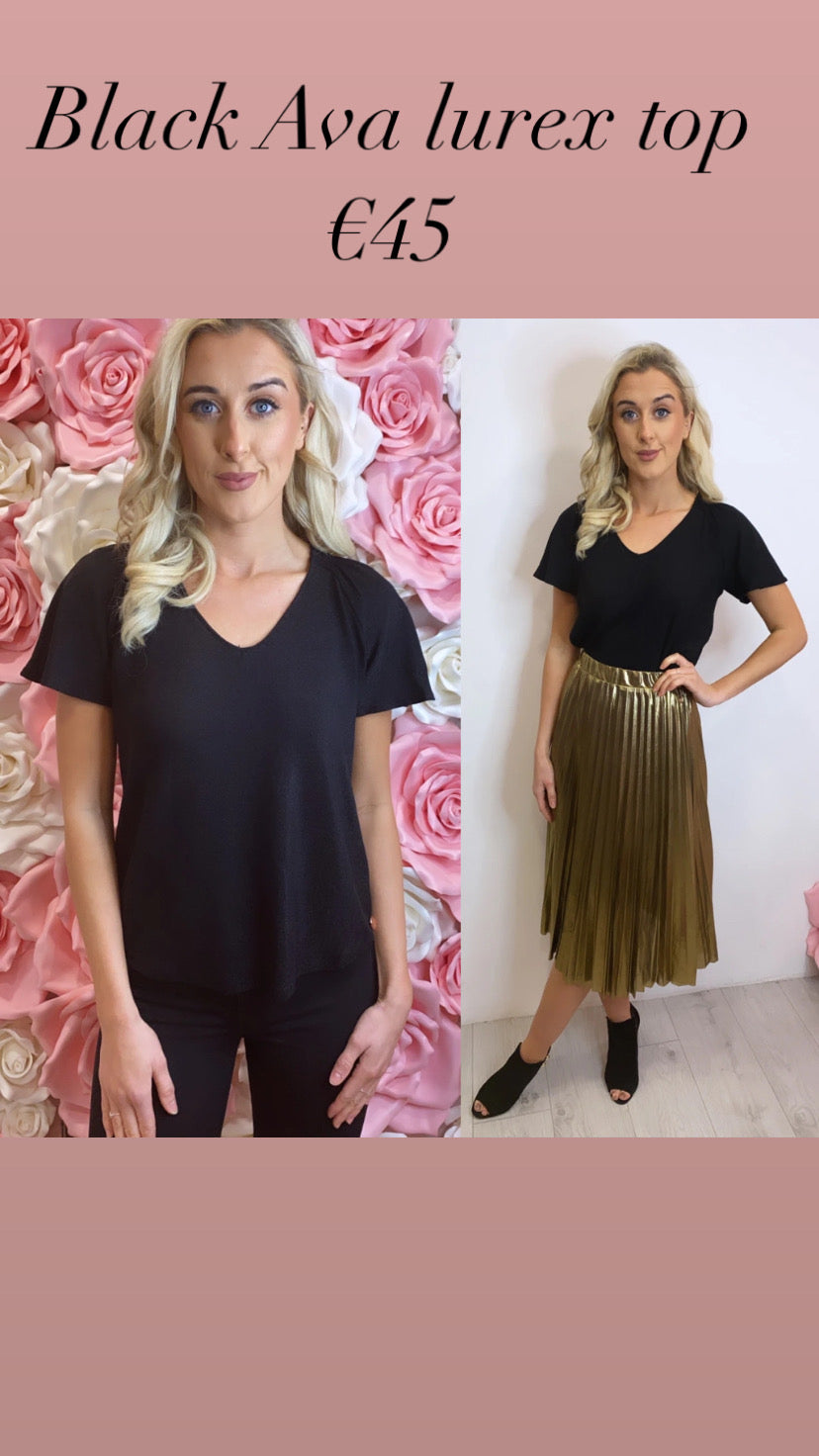 Black Ava lurex top rr