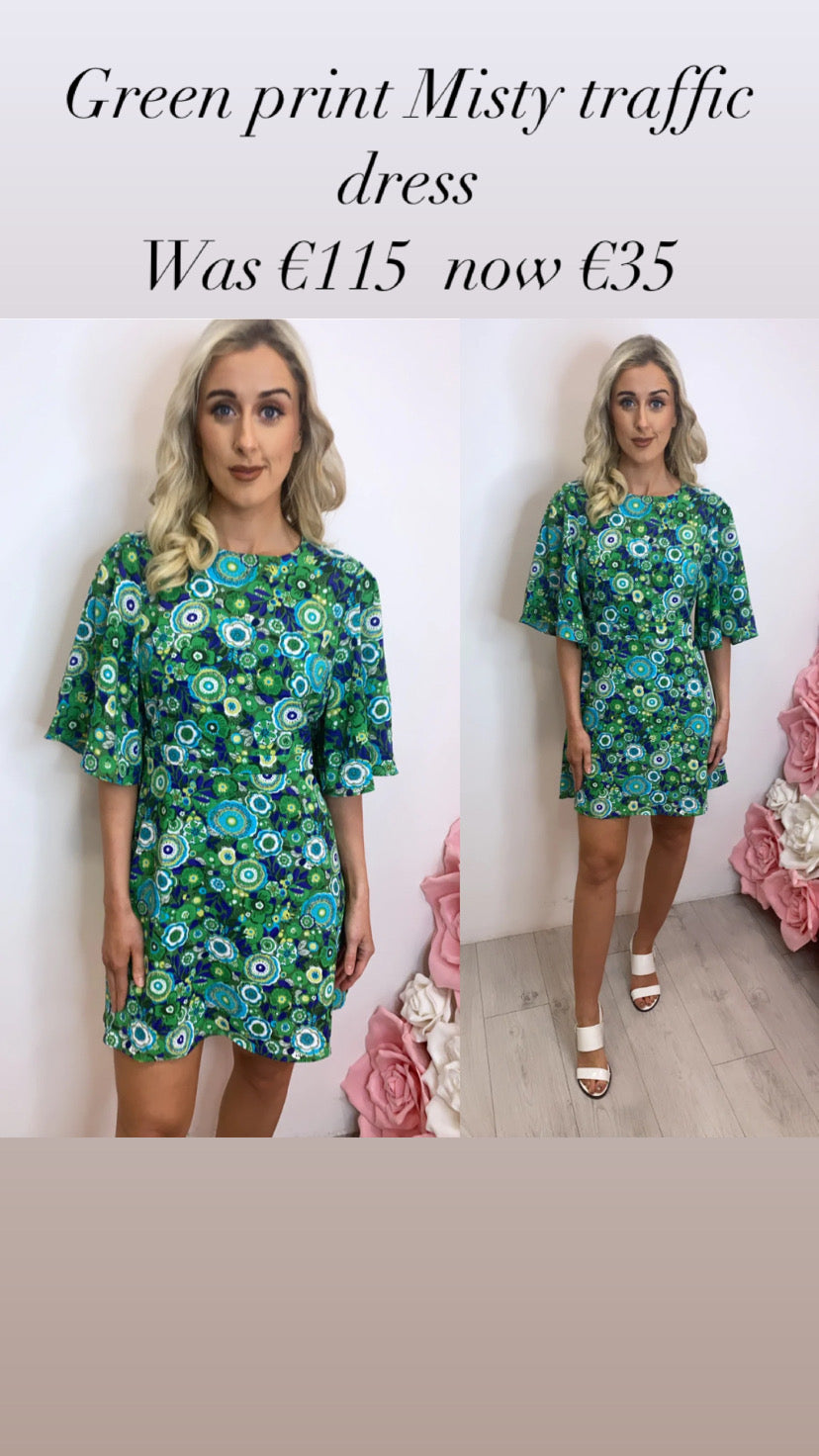 Green print Misty traffic dress