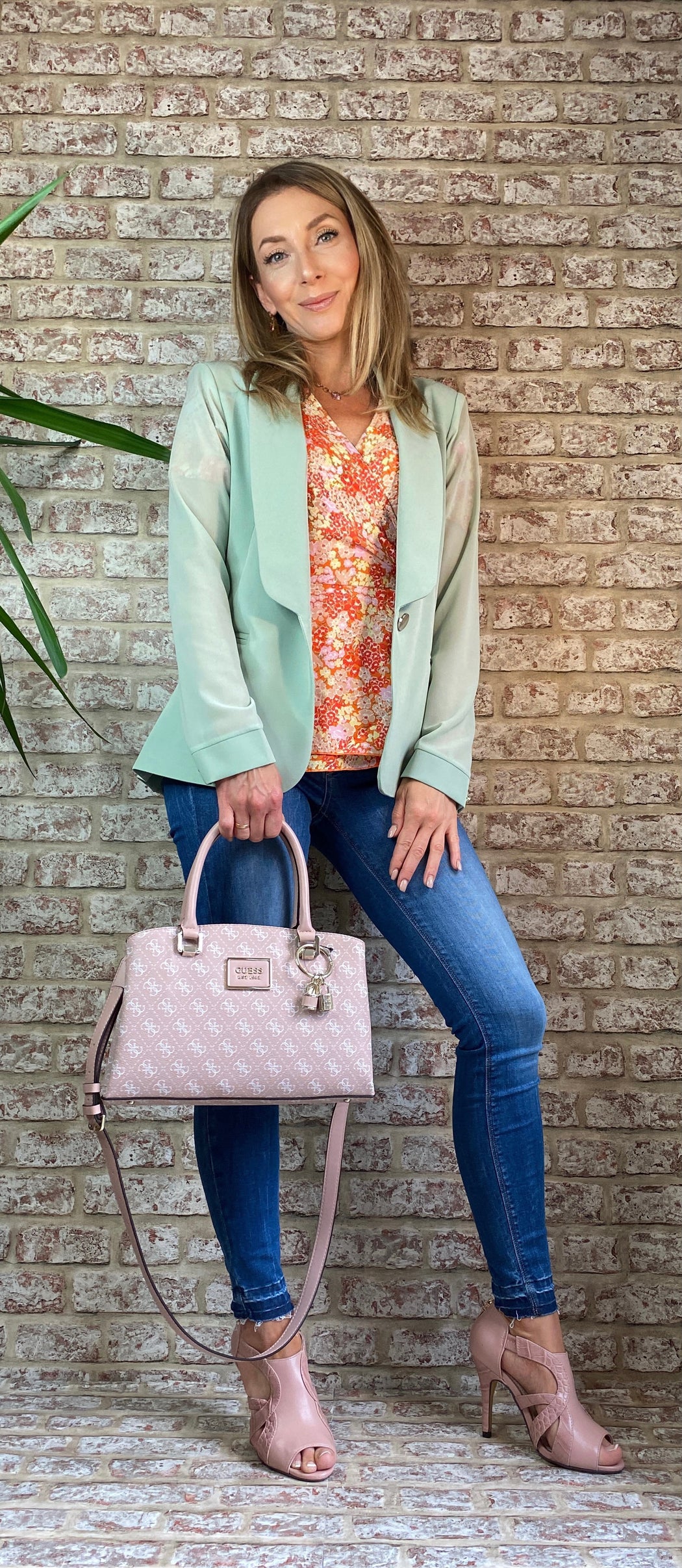 Ophelia orange Tie Side Wrap Top Orange Floral GIM sale