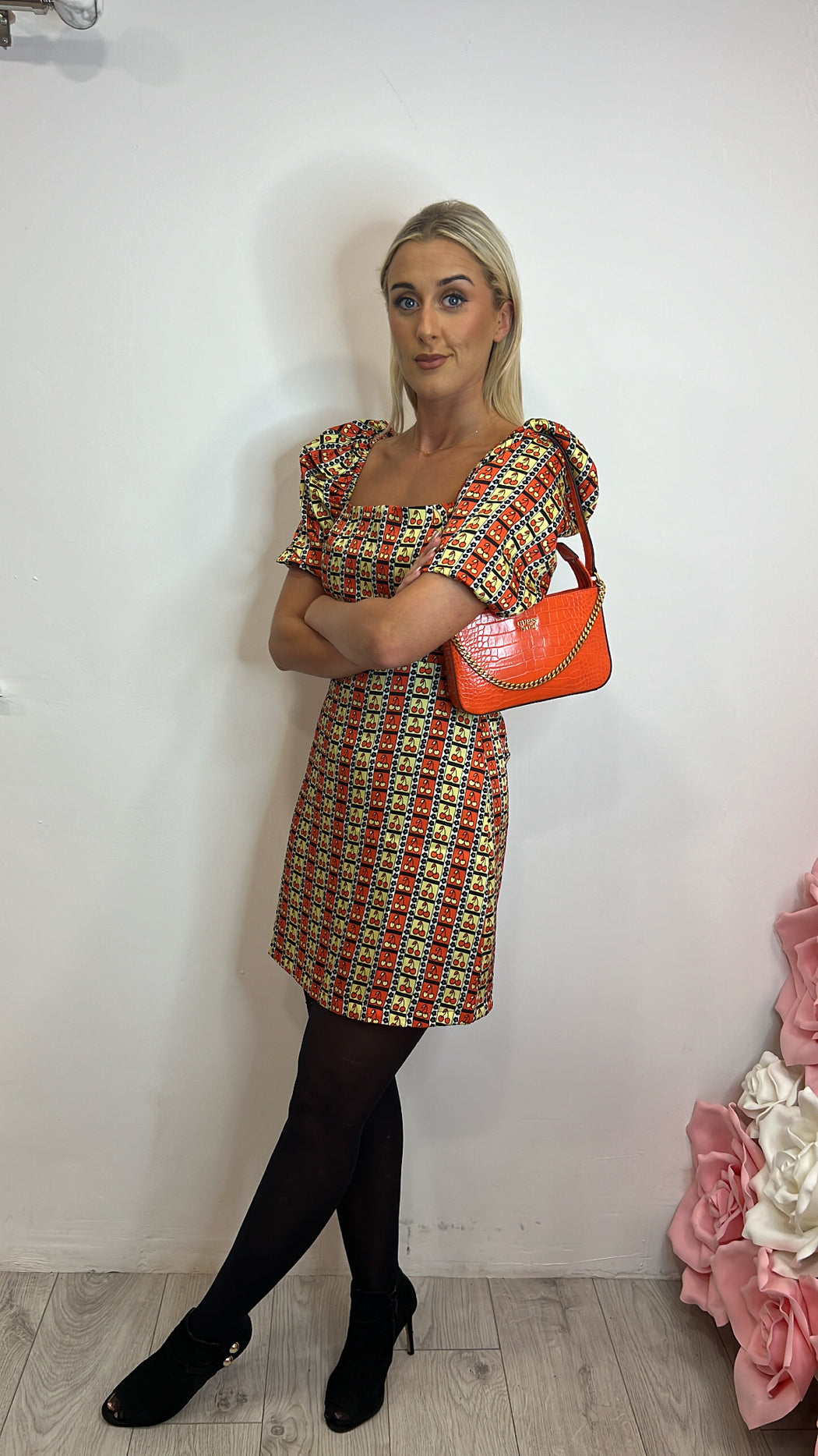 Ck6519 geo cherry dress