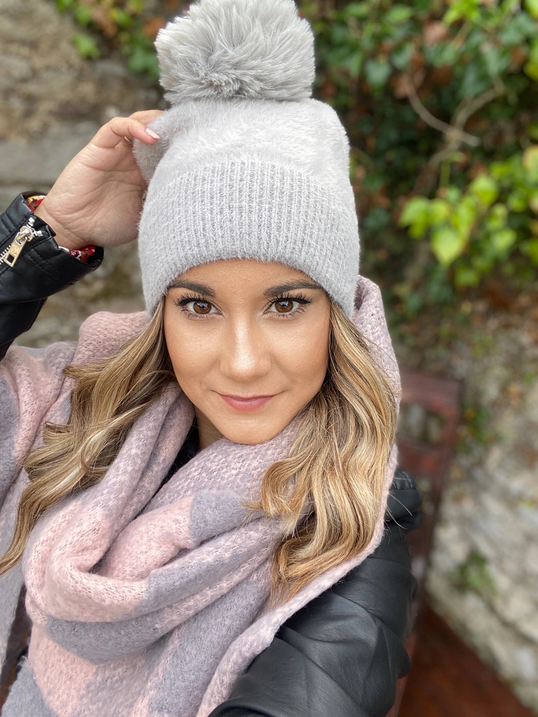 Grey Chantelle Pom hat